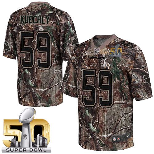 Men's Elite Luke Kuechly Super Bowl L Nike Jersey Camo - #59 Realtree NFL Carolina Panthers